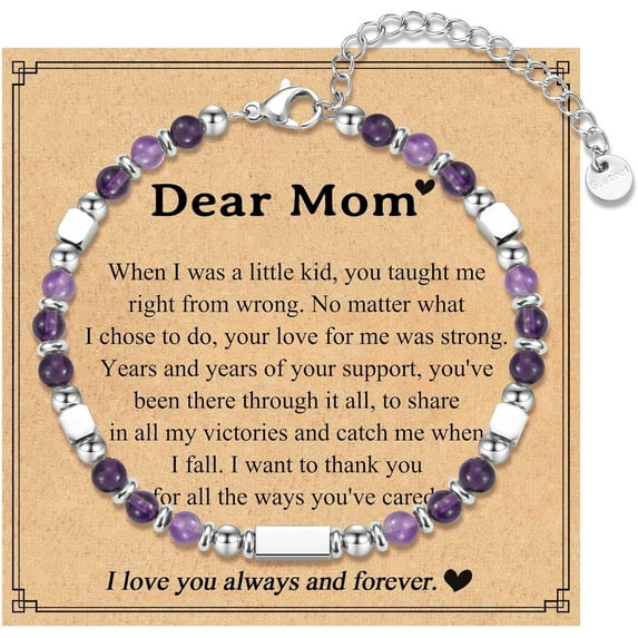 Mothers Day Gifts for Mom Aunt New Mom to Be Bonus Mom Mother in Law, Tiny Stone Bracelets Birthday Christmas Jewelry Presents for Women