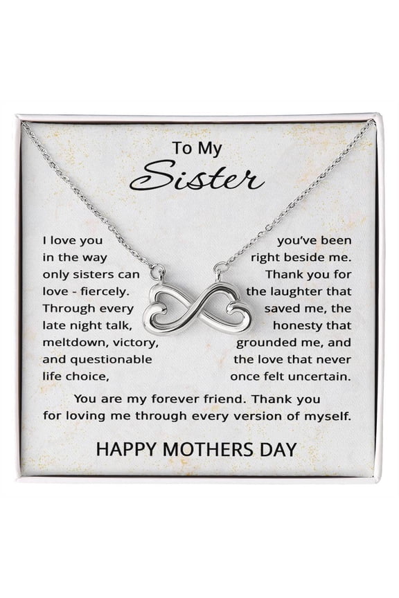 Mothers Day Gifts for Sister - To My Sister Necklace on Mothers Day Title: 14k White Gold Finish, Box Choice: Standard Box
