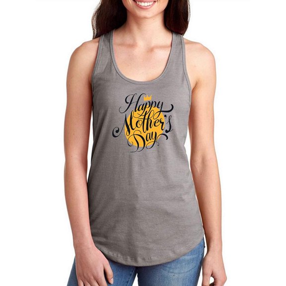 Mothers Day Gold Crown Racerback Tank Women -Image by Shutterstock, Female Large