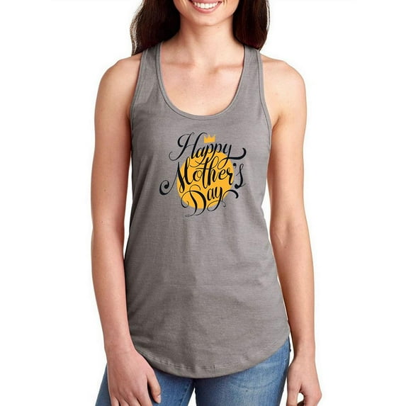 Mothers Day Gold Crown Racerback Tank Women -Image by Shutterstock, Female x-Small