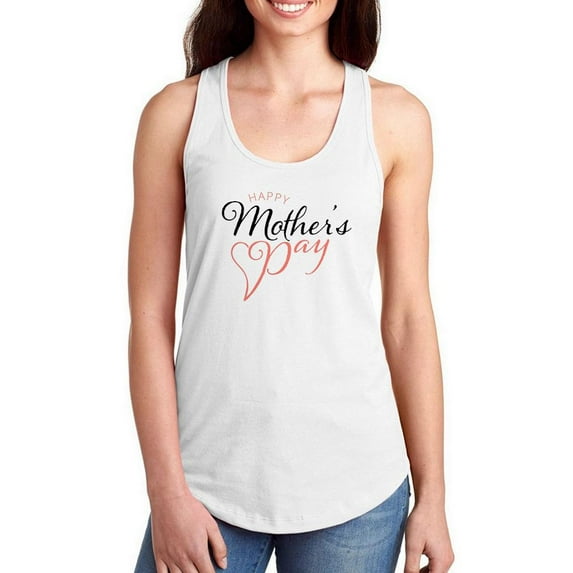 Mothers Day Lineart Heart Racerback Tank Women -Image by Shutterstock, Female x-Small