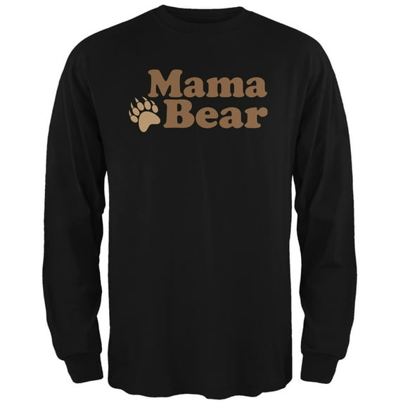 Mothers Day - Mama Bear Black Adult Long Sleeve T-Shirt - Medium