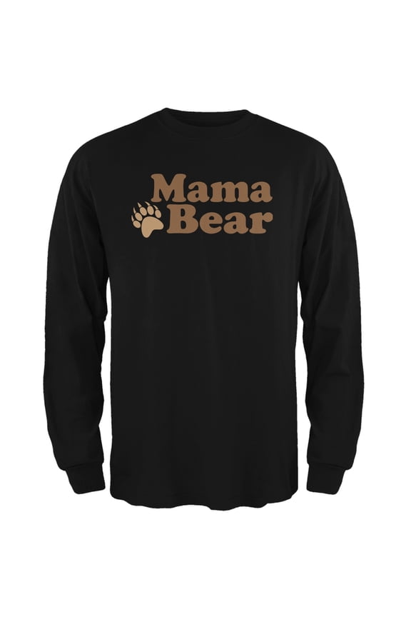 Mothers Day - Mama Bear Black Adult Long Sleeve T-Shirt - X-Large