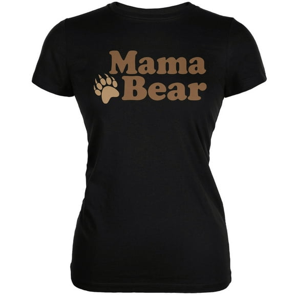 Mothers Day - Mama Bear Black Juniors Soft T-Shirt - X-Large
