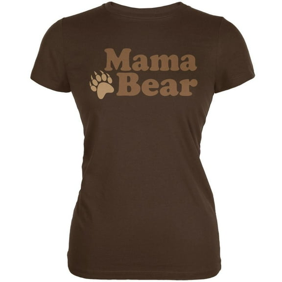 Mothers Day - Mama Bear Brown Juniors Soft T-Shirt - X-Large