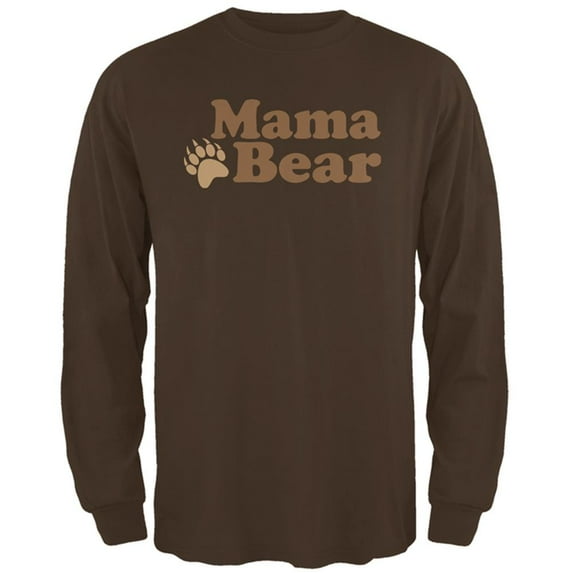Mothers Day Mama Bear Mens Long Sleeve T Shirt Brown 2XL