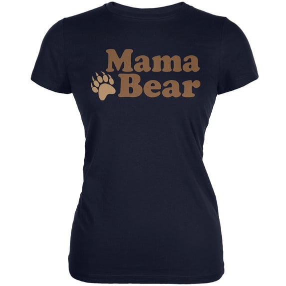 Mothers Day - Mama Bear Navy Juniors Soft T-Shirt - Large