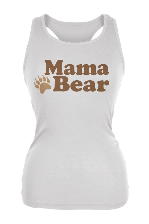Mothers Day - Mama Bear White Juniors Soft Tank Top - Medium