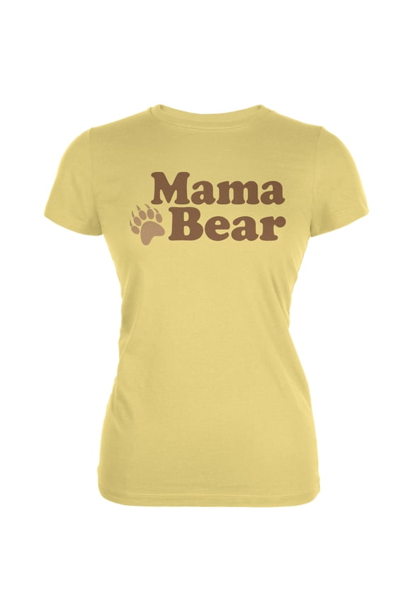 Mothers Day - Mama Bear Yellow Juniors Soft T-Shirt