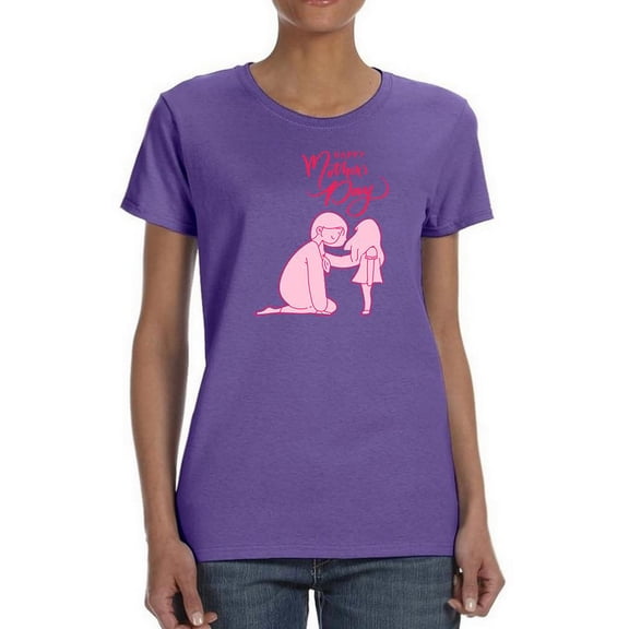 Mothers Day Mom Daughter Shaped T-Shirt Women -Image by Shutterstock, Female Medium