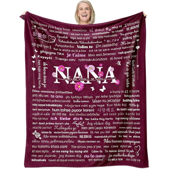 Mothers Day Nana Gifts - Nana Gifts from Grandkids - Gifts for Nanas for Nana from Granddaughter - Best Nana Birthday Gifts Blanket 60" x 50"