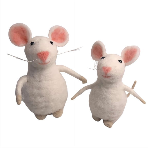 Mothers Day Needle Felted Mouse, Handmade Wool Felt Mouse Ornament, Adorable Easter Mice Figurines, Spring Tiered Tray Tabletop Decor for Home