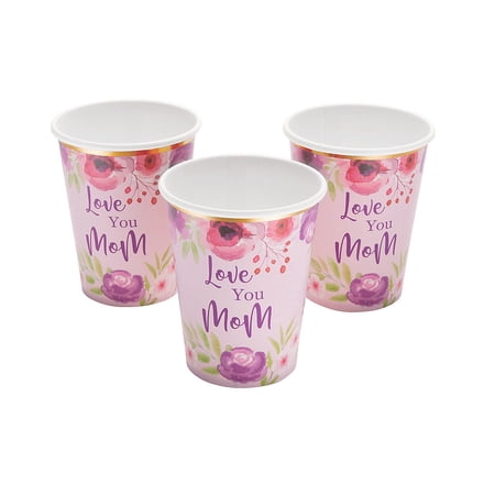 Mothers Day Paper Cup - Party Supplies - 8 Pieces