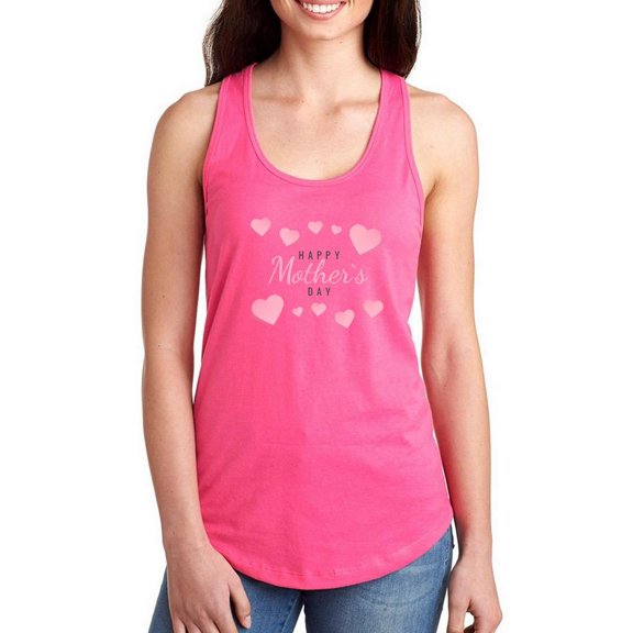 Mothers Day Pink Hearts Racerback Tank Women -Image by Shutterstock, Female x-Large