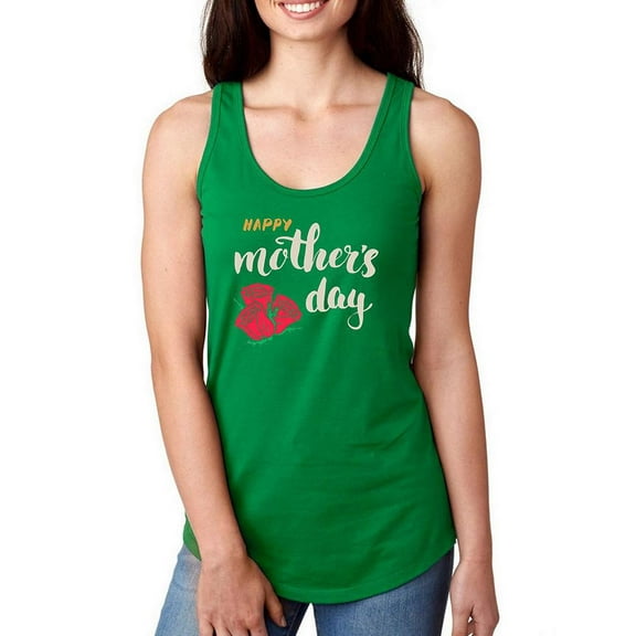 Mothers Day Pink Rose Blooms Racerback Tank Women -Image by Shutterstock, Female Large