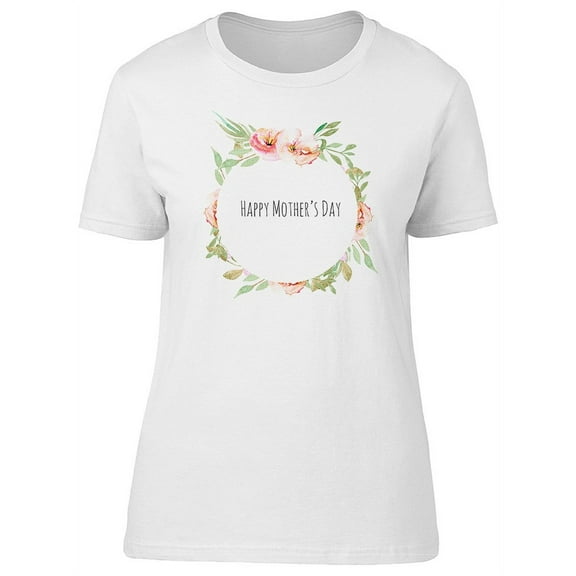 Mothers Day, Pink Wreath T-Shirt Women -Image by Shutterstock, Female Small