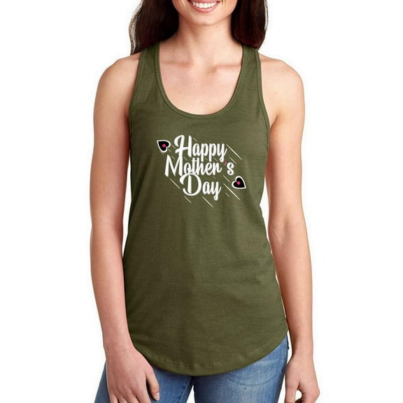 Mothers Day Point Hearts Racerback Tank Women -Image by Shutterstock, Female Large