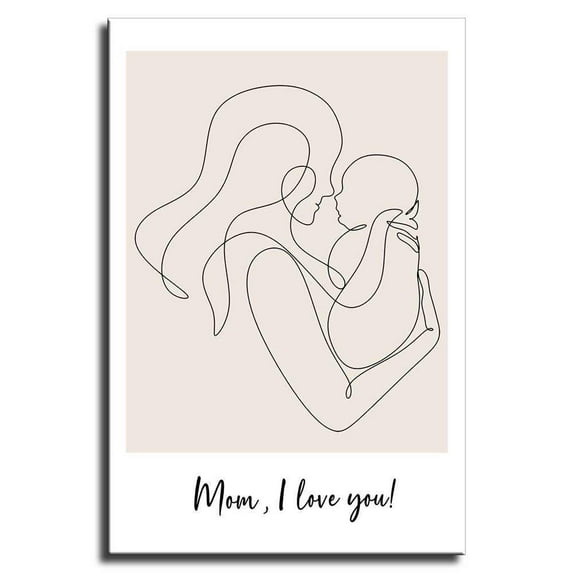 Mothers Day Poster I Love You Mom Wall Art Gift From Daughter Son Mother'S Day Canvas Print Cute Gift For Mom