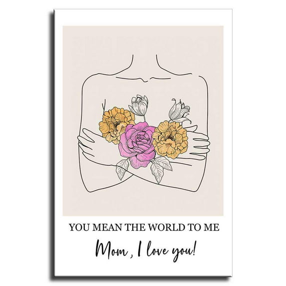 Mothers Day Poster I Love You Mom Wall Art Gift From Daughter Son Mother'S Day Canvas Print Cute Gift For Mom