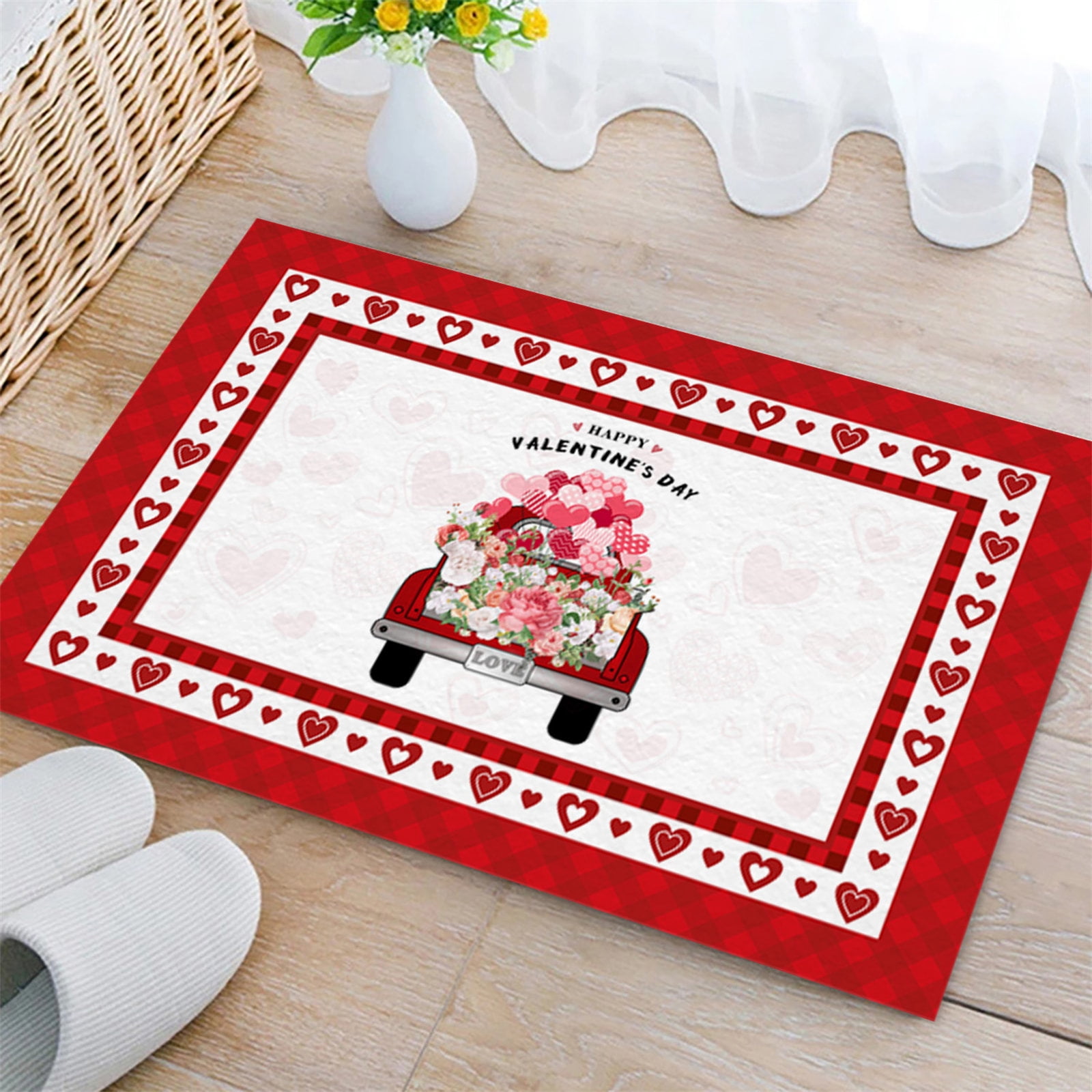 Mothers Day Red Love Tree Valentine's Day Floor Mat Toilet Entrance 