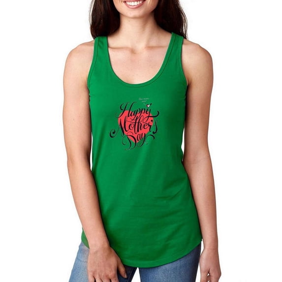 Mothers Day Red Robin Racerback Tank Women - Women Racer Back, Kelly Green, Xtra Large