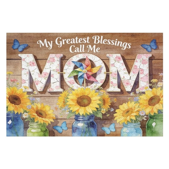 Mothers Day Retro Floral 1000 Piece Jigsaw Puzzle A Collection of Colorful Flowers in a Vintage Style, Offering a Challenging and Visually Stunning Artwork for Puzzle Solvers