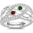 thumbnail image 1 of Mothers Day Rings with Birthstones Personalized Family Ring Engraved Mothers Ring Custom 1-6 Name Ring for Women Jewelry Gift for Mom Grandma, 1 of 7