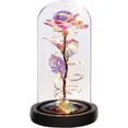 thumbnail image 1 of Mothers Day Rose Gifts For Mom,Birthday Gifts For Women,Colorful Rainbow Light Up Rose In A Glass Dome,Rose Flower Gifts For Her,Anniversary,Wedding Gift, 1 of 2