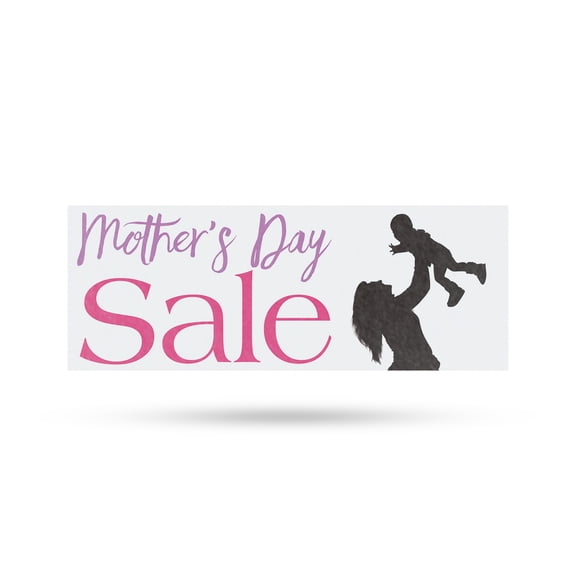 Mothers Day Sale Vinyl Decal 24 Inch x 9 Inch Weatherproof Heavy-Duty Adhesive Backing | Retail Promotions, Gift Ideas, Seasonal Discounts | Made in USA