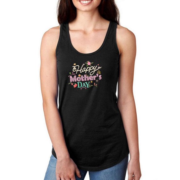 Mothers Day Scribble Letter Racerback Tank Women -Image by Shutterstock, Female Medium