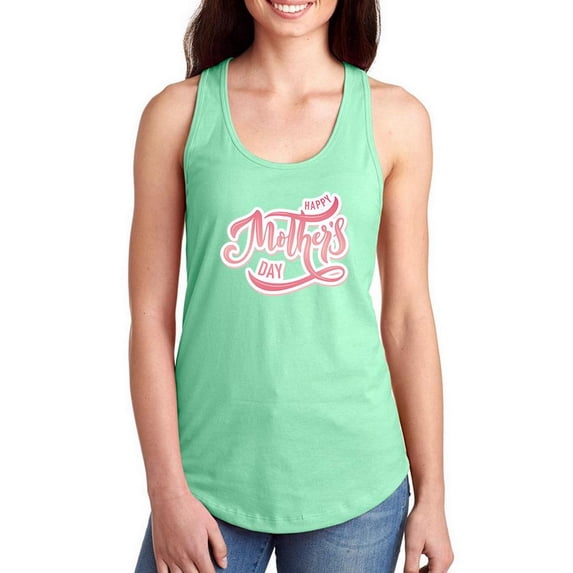 Mothers Day Shiny Soft Text Racerback Tank Women -Image by Shutterstock, Female x-Large