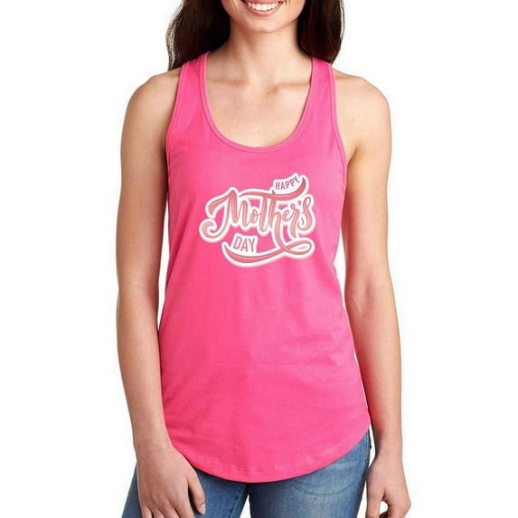 Mothers Day Shiny Soft Text Racerback Tank Women -Image by Shutterstock, Female x-Small