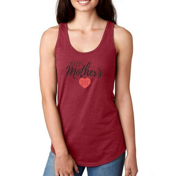 Mothers Day Small Heart Racerback Tank Women -Image by Shutterstock, Female Large