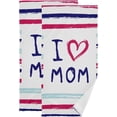 thumbnail image 1 of Mothers Day Strip Heart Hand Towels, I Love You Mom Multicolored Kitchen Towel Ultra Soft and Absorbent,Decorative Fingertip Face Towel for Bathroom Hotel, 2 PCS, 28.3"x 14.4", 1 of 5