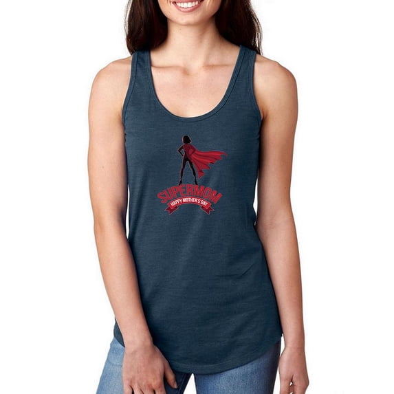 Mothers Day Supermom Banner Racerback Tank Women -Image by Shutterstock, Female x-Small