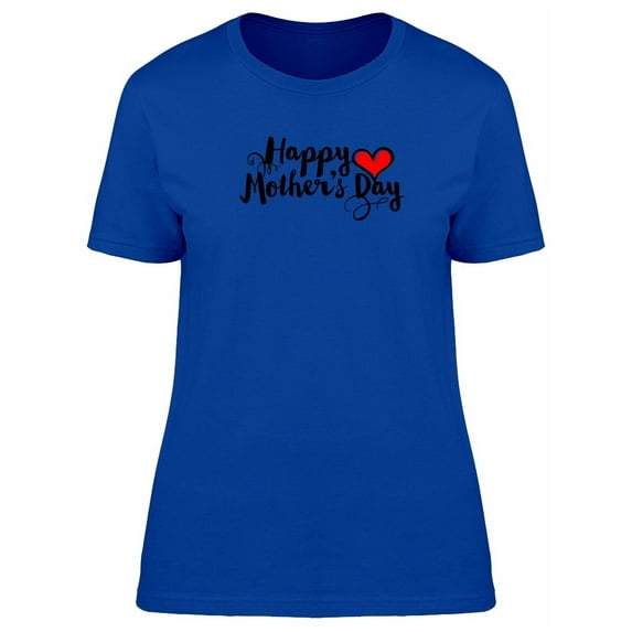Mothers Day Text And Red Heart Tee Women's -Image by Shutterstock