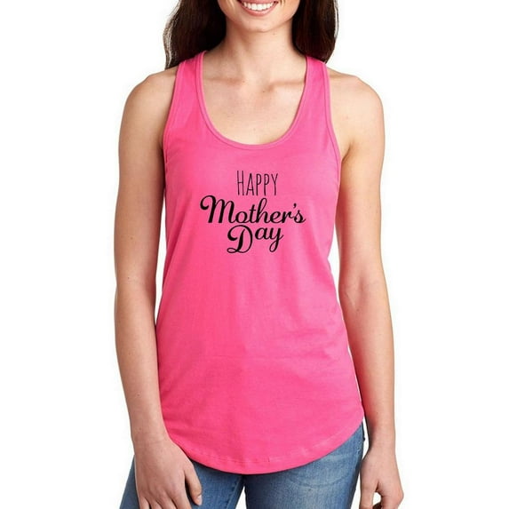 Mothers Day Thin Lettering Racerback Tank Women -Image by Shutterstock, Female Small