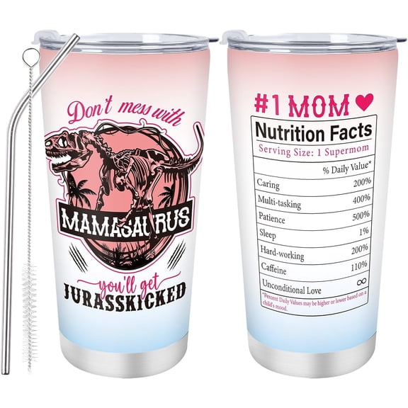 Mothers Day Tumbler Gifts - 20 Oz Funny Mom Tumbler Insulated Travel Mug Mother''s Day Thankyou Gift for Mummy New Mom Wife Grandma Birthday Appreciation Present