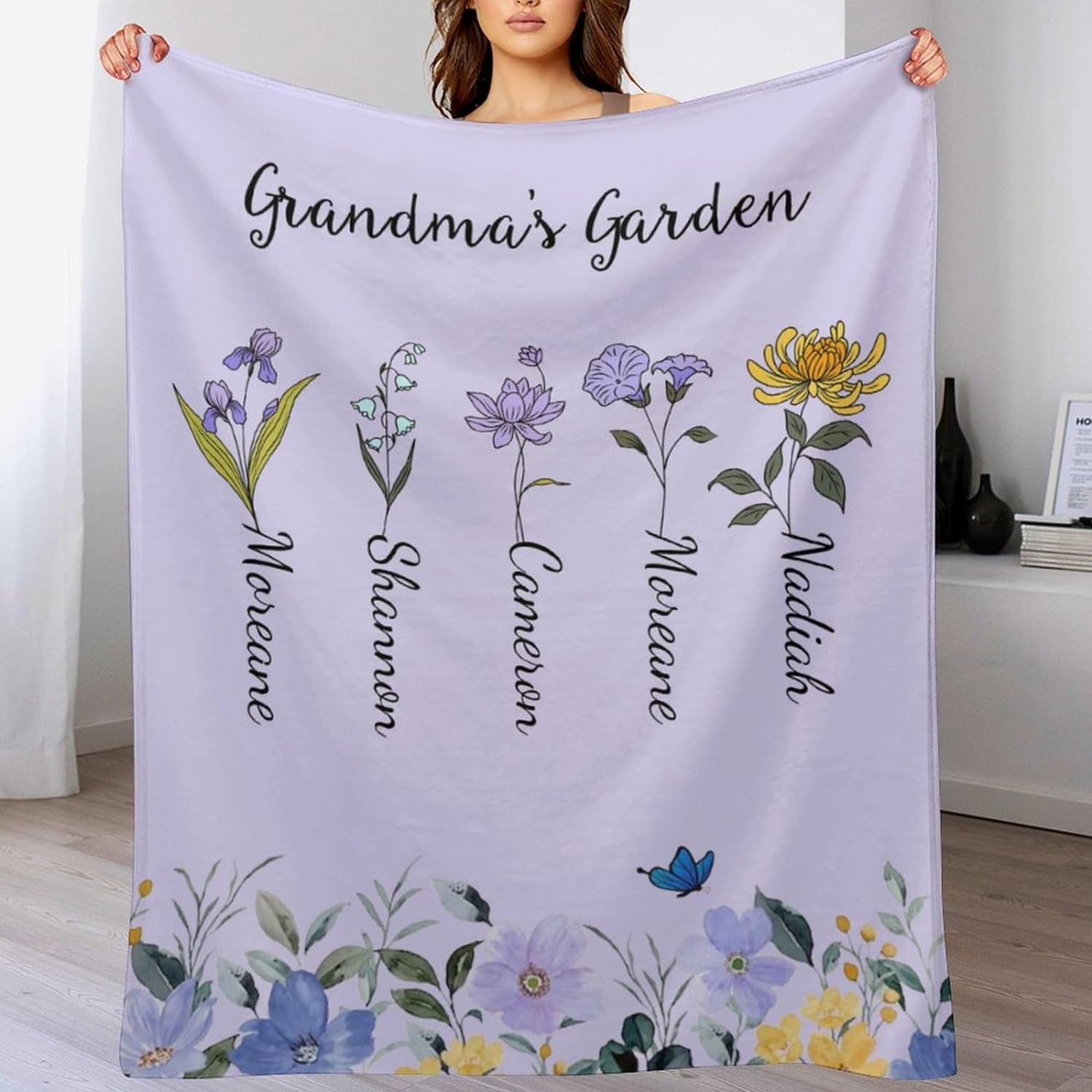 Mothers Day Unique Gifts For Grandma, Customized Birth Month Flower
