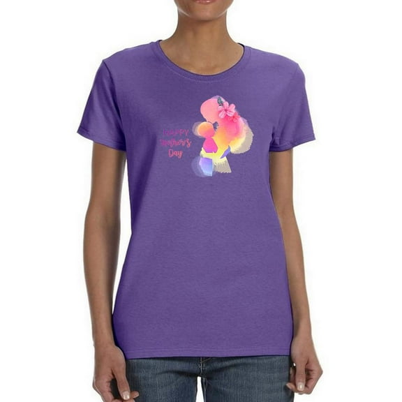 Mothers Day Watercolor Mom Shaped T-Shirt Women -Image by Shutterstock, Female x-Large