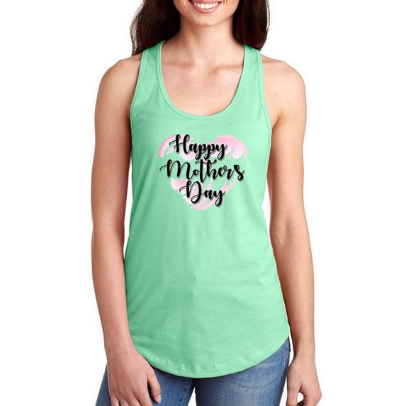 Mothers Day Watercolors Heart Racerback Tank Women -Image by Shutterstock, Female Small
