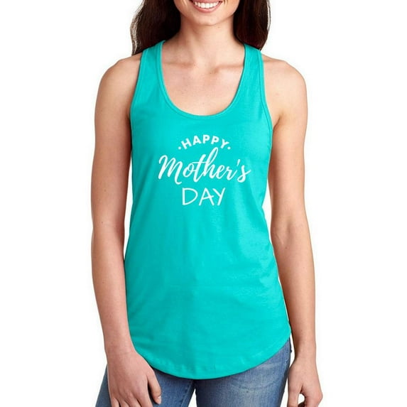 Mothers Day White Brush Racerback Tank Women -Image by Shutterstock, Female x-Small