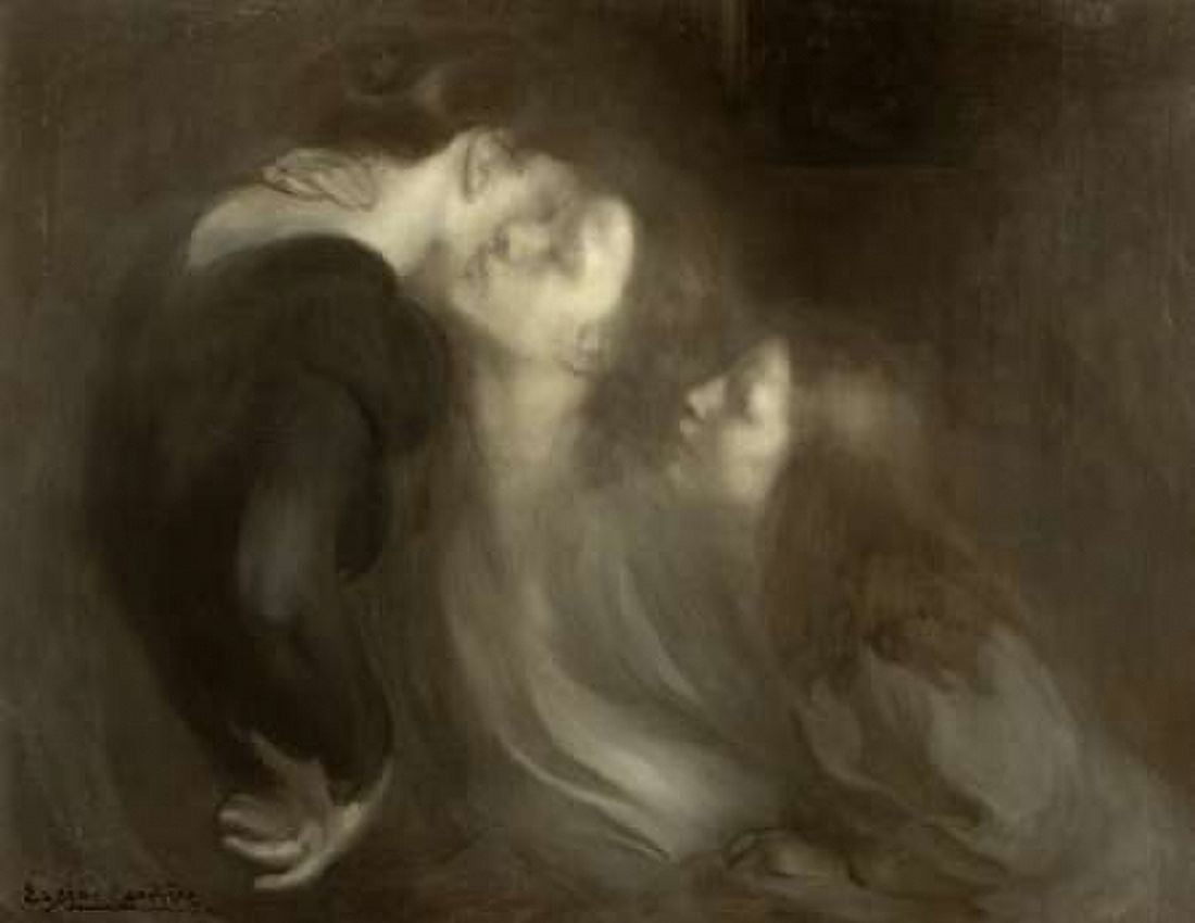 Mothers Kiss Canvas Art - Eugene Carriere (22 x 28)