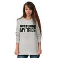 thumbnail image 1 of Mothers Love Nurturing My Tribe Cute Women Plus Size Long Sleeve Graphic Tee Brisco Brands 2X, 1 of 2
