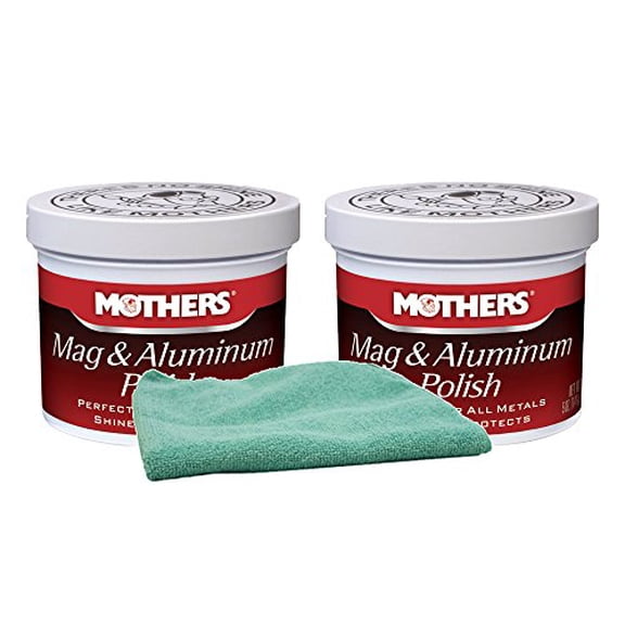 Mothers Mag & Aluminum Polish 5 oz Bundle with Microfiber Cloth (3 Items)
