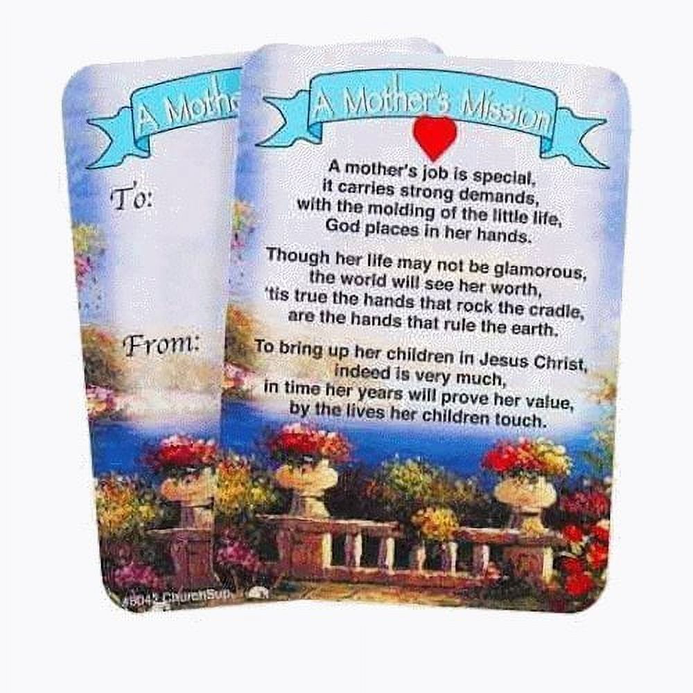Mothers Mission Pocket Prayer Cards Package of 100 Mother's Day