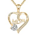 thumbnail image 1 of Mothers Necklace Gifts for Mom from Daughter Son, Mothers Day Gifts for Women, I Love You Mom Necklace Heart Pendant Rhinestone Jewelry with Box Birthday, 1 of 3