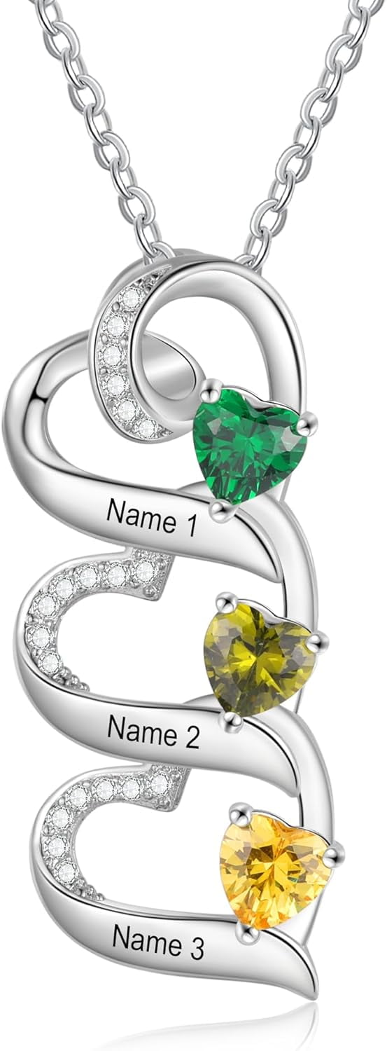 Mothers Necklace With Birthstones, Personalized Birthstone