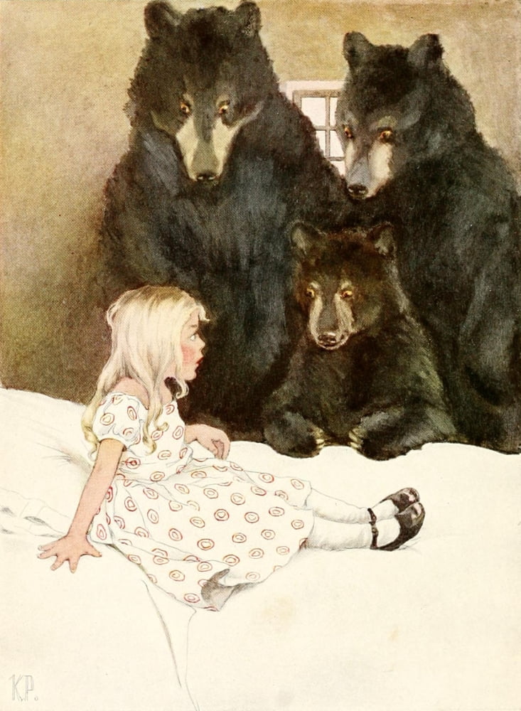 Mothers Nursery Tales 1918 Goldilocks Canvas Art - Katharine Pyle (24 x 36)