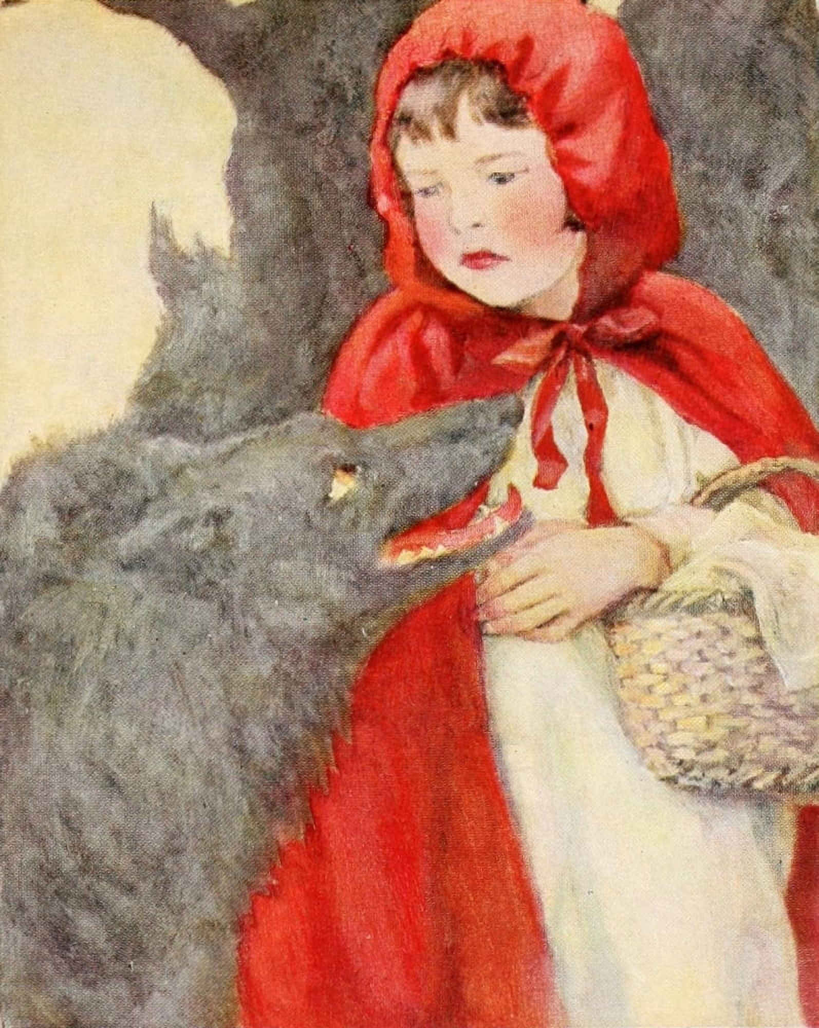 Mothers Nursery Tales 1918 Little Red Riding Hood Canvas Art - Katharine Pyle (24 x 36)